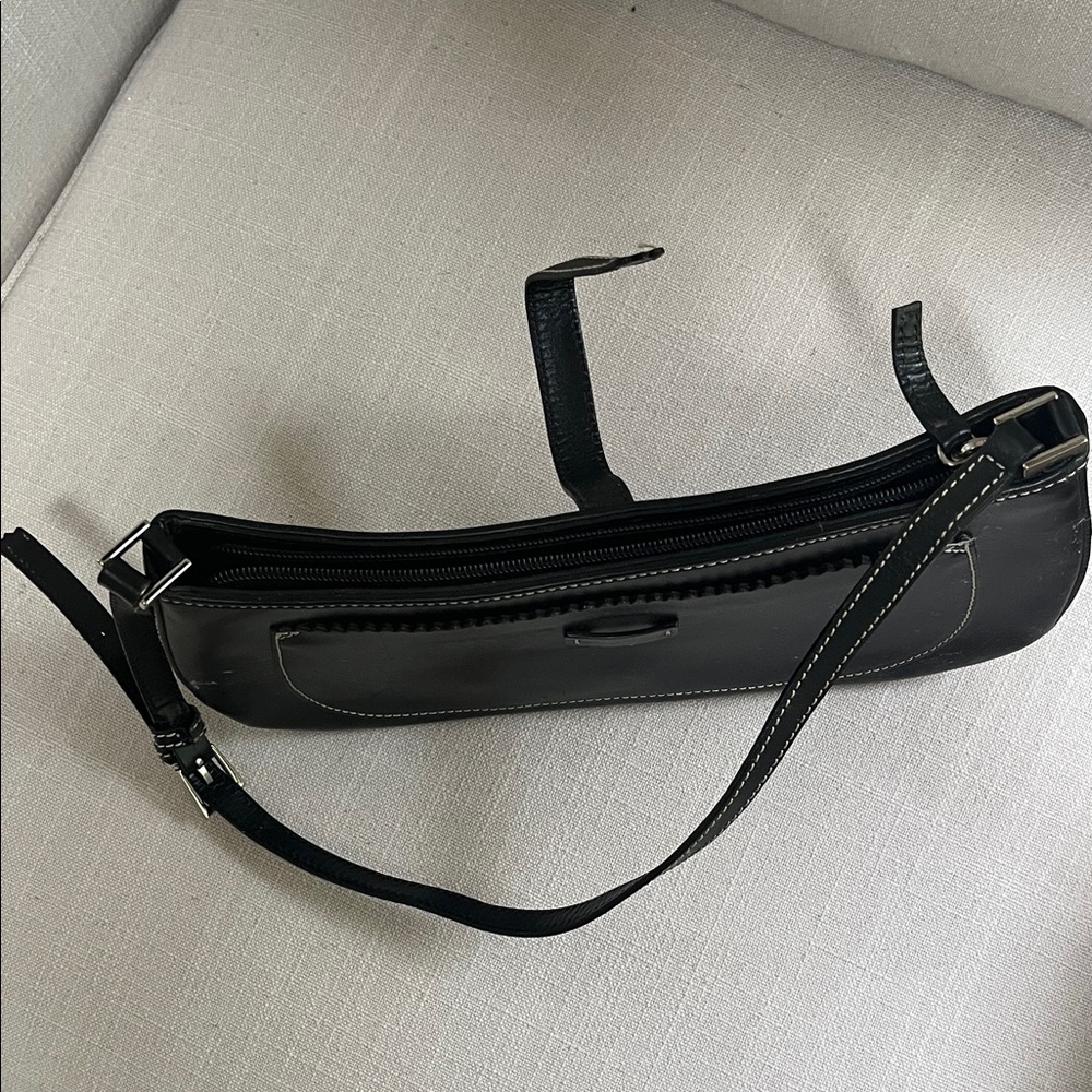 LOFT Classic Black Leather Small Shoulder Bag - Picture 5 of 6